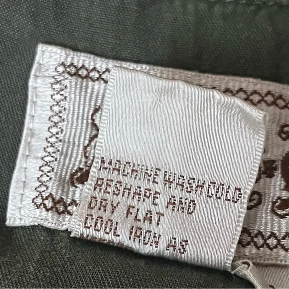 AMI Green Lyocell Utility Mini Dress S – Army Gorpcore Western Cowgirl Forest - Picture 7 of 9